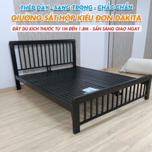 Giường Sắt Hộp Kiểu Đơn Đen/Trắng Kem