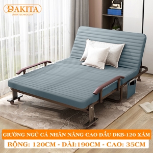 [Rộng 120cm] Giường Ngủ Cá Nhân Có Nệm Xếp Gọn DAKITA DKB-120 Xám