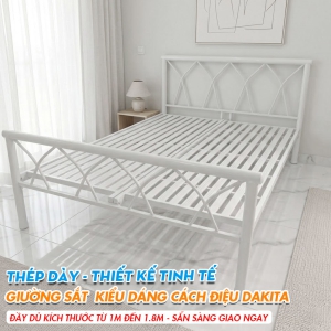 [Đa Dạng Kích Thước] Giường Sắt Kiểu Cách Điệu DAKITA Đen