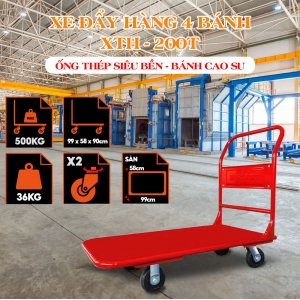 Xe Đẩy Hàng 4 Bánh Phong Thạnh XTH 200T Tải 500kg