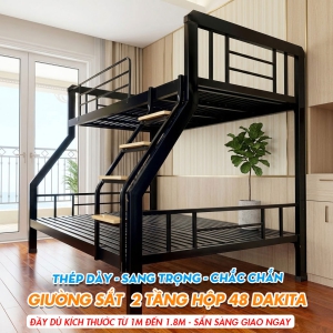[Nhiều Kích Thước] Giường Sắt Hai Tầng Hộp 48 DAKITA