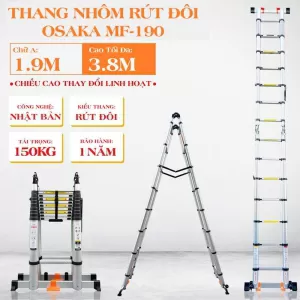 Thang Rút Đôi Chữ A OSAKA MF-190 [Chữ A: 1.9m Duỗi 3.8m] 
