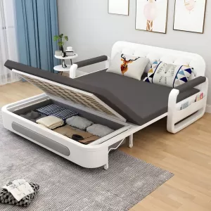 Ghế Sofa Giường DAKITA DKB-918-Xám Có hộc tủ - Giường Ngủ Thông Minh Gấp Thành Sofa [ Vải thoáng mát]