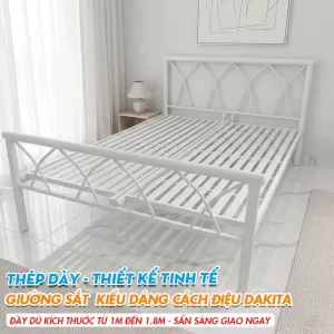 [Đa Dạng Kích Thước] Giường Sắt Kiểu Cách Điệu DAKITA Đen
