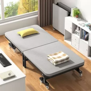 [KHUNG THÉP DÀY - NỆM ÊM - CÓ BÁNH XE] Giường Ngủ Có Nệm Gấp 2 Đoạn Dakita DKN