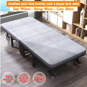 [Rộng 90cm - Khung Thép Dày] Giường Ngủ Có Nệm Xếp Gọn Đa Năng DKB-4009