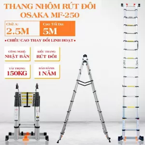 Thang rút đôi chữ A OSAKA MF-250 [Chữ A: 2.5m Duỗi 5m]