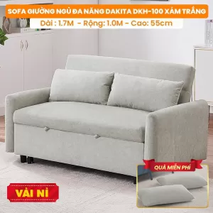 [Màu Xám Trắng-Vải Nỉ] Sofa Giường Ngủ Đa Năng DAKTIA DKH-100-Xám Trắng- Tải Trọng 500KG