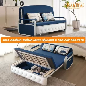 [Rộng 1.28m – Nệm Mút D Cao Cấp] Sofa Giường DAKITA DKB-912D – Êm Ái – Hộc Tủ Gỗ