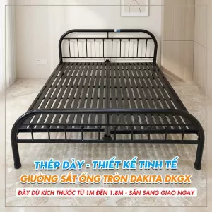 [Nhiều Kích Thước] Giường Sắt Ống Tròn DAKITA DKGX-1001 Đen