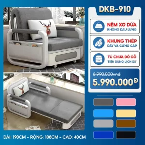 [Rộng 108cm] Sofa Giường DAKITA DKB - 910 Đầy Đủ Màu Sắc Có Hộc Tủ - Nệm Xơ Dừa Cao Cấp