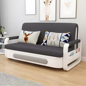 Ghế Sofa Giường DAKITA DKB-910-Xám Đen Có hộc tủ - Giường Ngủ Thông Minh Gấp Thành Sofa [ Vải thoáng mát]