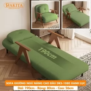 Giường Ngủ Thành Ghế DAKITA DKS-1080 - Màu Xanh Lục - Giường Ngủ Có Nệm Xếp Gọn Đa Năng (Rộng 80cm) 