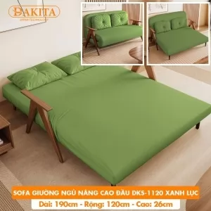 Giường Ngủ Thành Ghế DAKITA DKS-1120 - Màu Xanh Lục - Giường Ngủ Có Nệm Xếp Gọn Đa Năng (Rộng 120cm) 