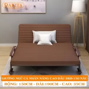  [SIÊU RỘNG 2 NGƯỜI NẰM] Giường Nệm Hàn Quốc DAKITA DKB-150 Nâu (150cm) [GIƯỜNG NGỦ CAO CẤP] 