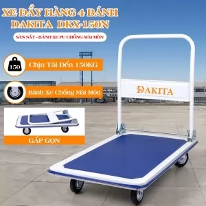 Xe Đẩy Hàng 4 Bánh DAKITA DKX-150N Tải 150Kg [SÀN SẮT SIÊU BỀN]